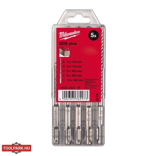 M2 SDS PLUS 2 ÉLŰ FÚRÓSZÁR KÉSZLET 5 RÉSZES (5 / 6 X110 MM; 6 / 8 / 10 X160 MM) 4932352338
