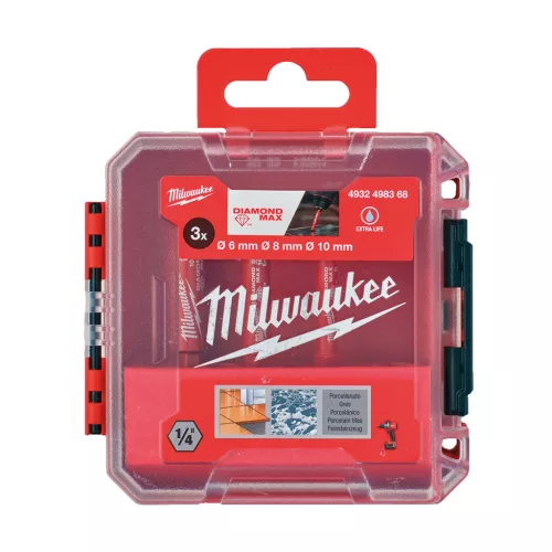 1/4" HEX SZÁRAZ GYÉMÁNTFÚRÓ KÉSZLET - Ø 6, 8, 10 MM 4932498368