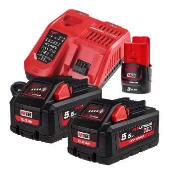   M18 HNRG-552 M18 NRG SZETT 2 DB 5.5 AH AKKUMULÁTOR + 1 DB M12 3.0 AH AKKUMULÁTOR +1 DB M12-18FC TÖLTŐ 4933464713