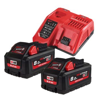   M18 HNRG-802 M18 NRG SZETT 2 DB 8.0 AH AKKUMULÁTOR ÉS 1 DB M12-18FC TÖLTŐ 4933471073